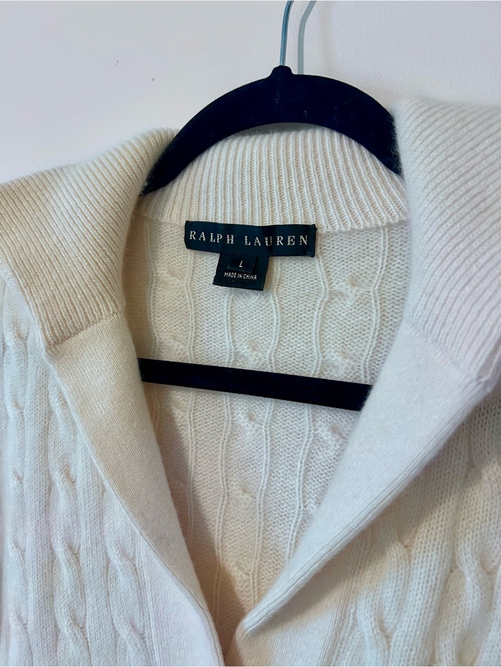 Ralph Lauren Black Label 100% Cashmere Cable Sweater L - Picture 2 of 9